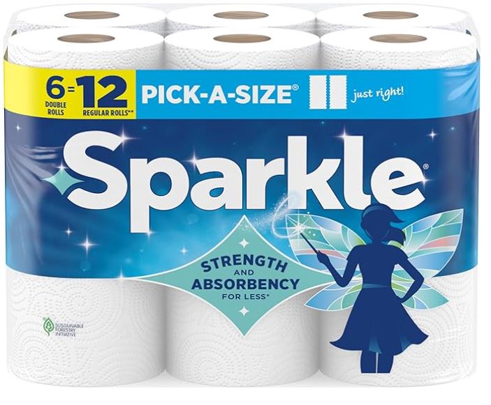 Sparkle Pick-A-Size Paper Towels, 2 Double Rolls